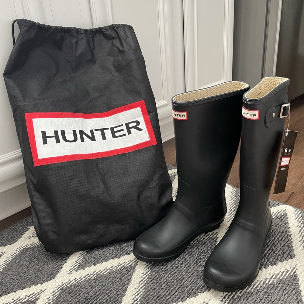 Hunter Original Tall Rain Boots Matte Black
